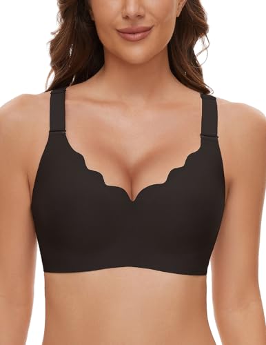 V-neck Seamless Wireless Bra Black