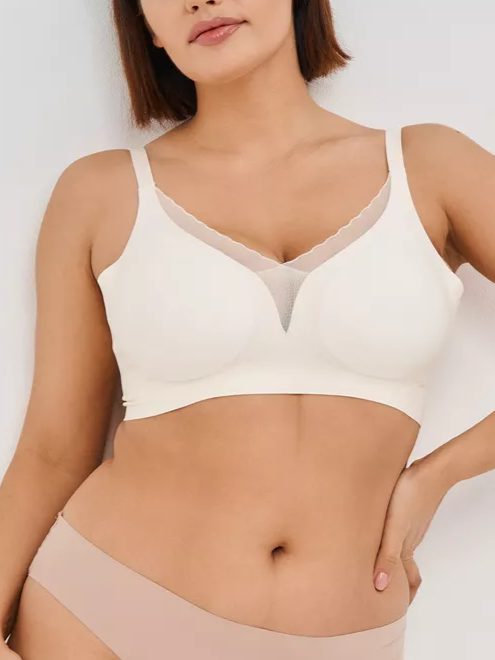 Deep V Mesh Seamless Push-up Without Steel Ring To Prevent Sagging Bra