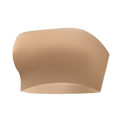 Plain Wireless Strapless Bra Khaki