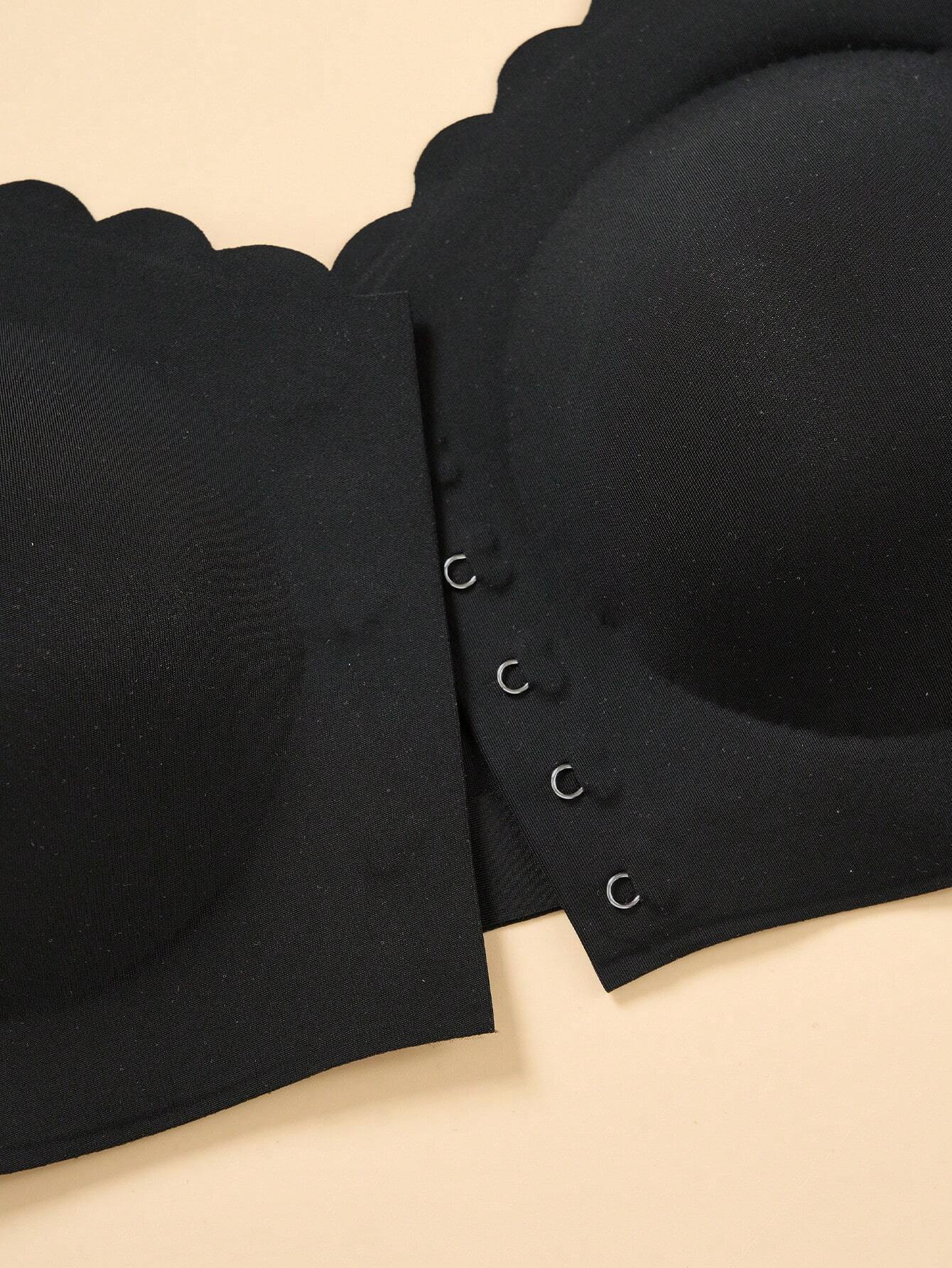 Front Closure Wireless Strapless Bra Black