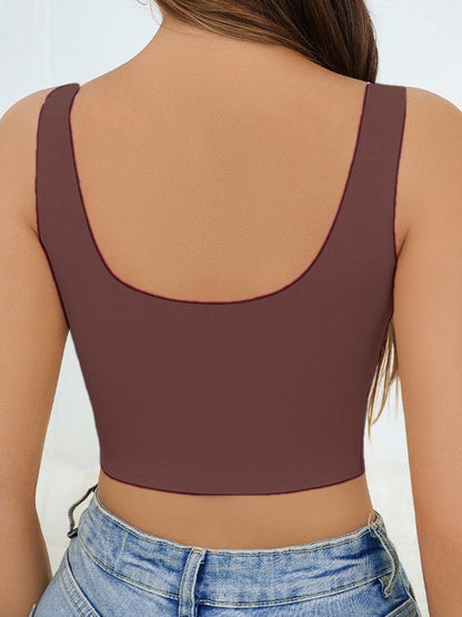 Breathable Wireless Light Support Sports Yoga Bra Brown