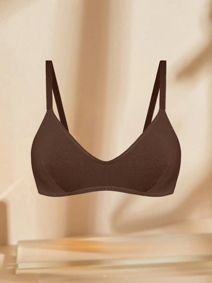 Thin Solid Color Daily Comfortable Seamless Bra Peru