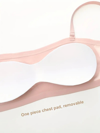 Seamless One-piece Glossy Thin Push-up Anti-Sagging Bra Pink