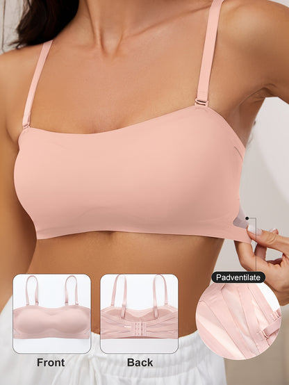 Seamless One-piece Glossy Thin Push-up Anti-Sagging Bra Pink