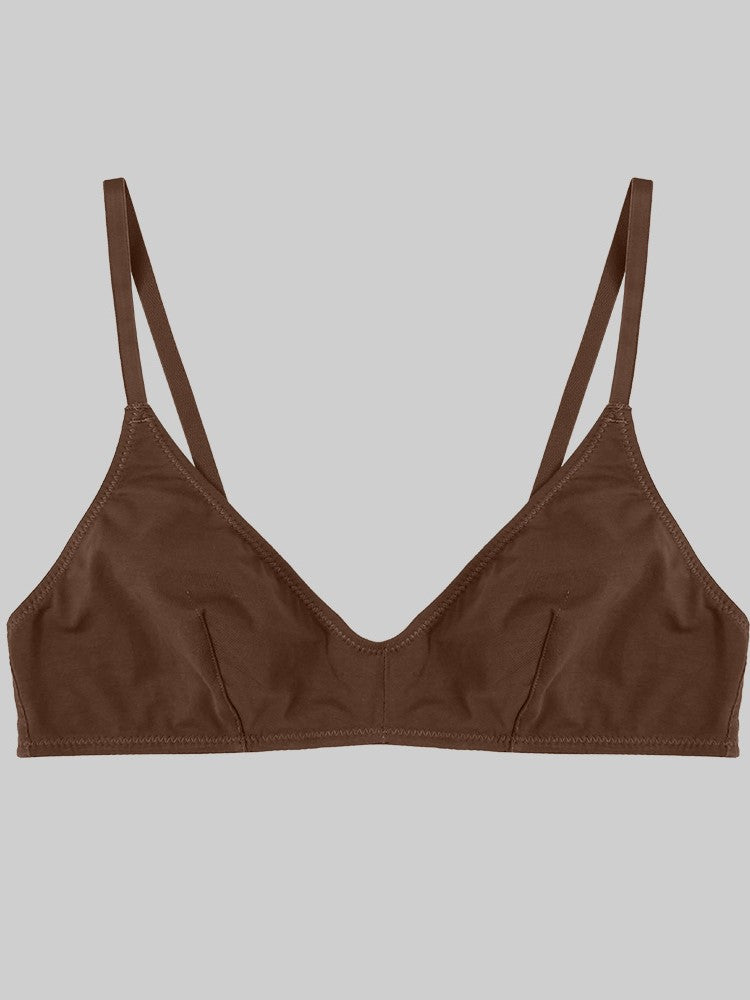 Thin Solid Color Daily Comfortable Seamless Bra Peru