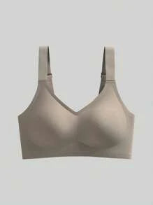 Soft Support Lift and Comfort Wireless Seamless Bra Gray