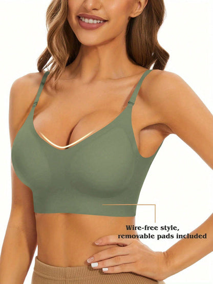 Summer Big U Backless Multi Wear Gathering Bra Green