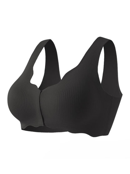 Front Closure Comfort Push-Up Seamless Bra Black