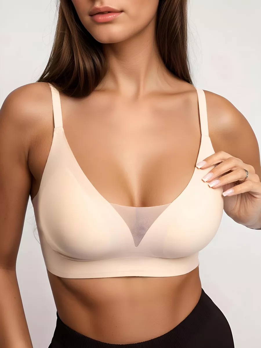 V-neck Push-up Comfortable Seamless Wireless Bra