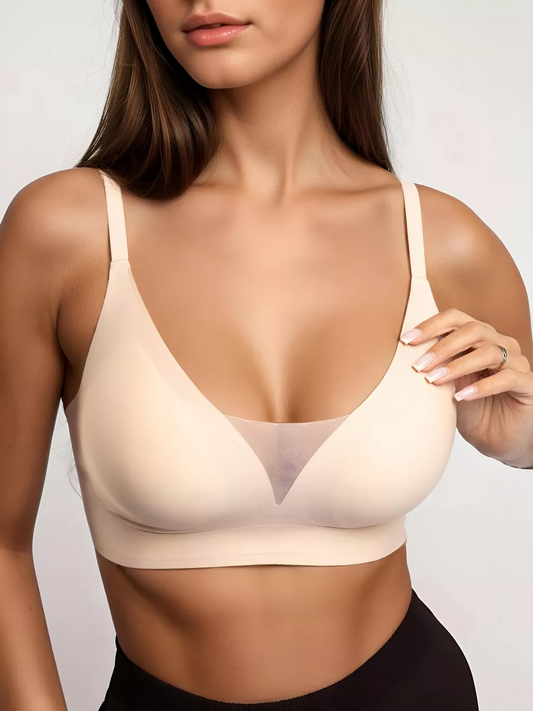 V-neck Push-up Comfortable Seamless Wireless Bra