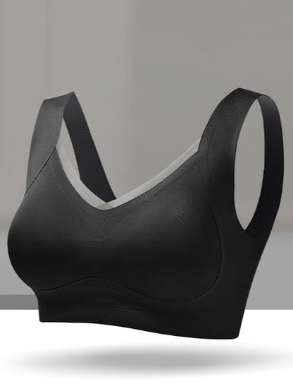 Solid Color Soft Lace Seamless Wireless Bra