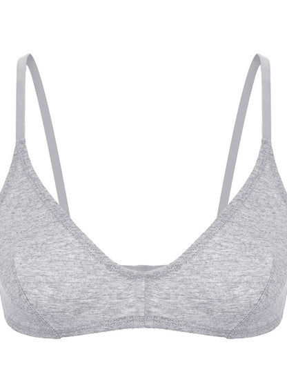 Thin Solid Color Daily Comfortable Seamless Bra Grey