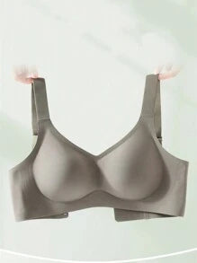 Soft Support Lift and Comfort Wireless Seamless Bra Gray