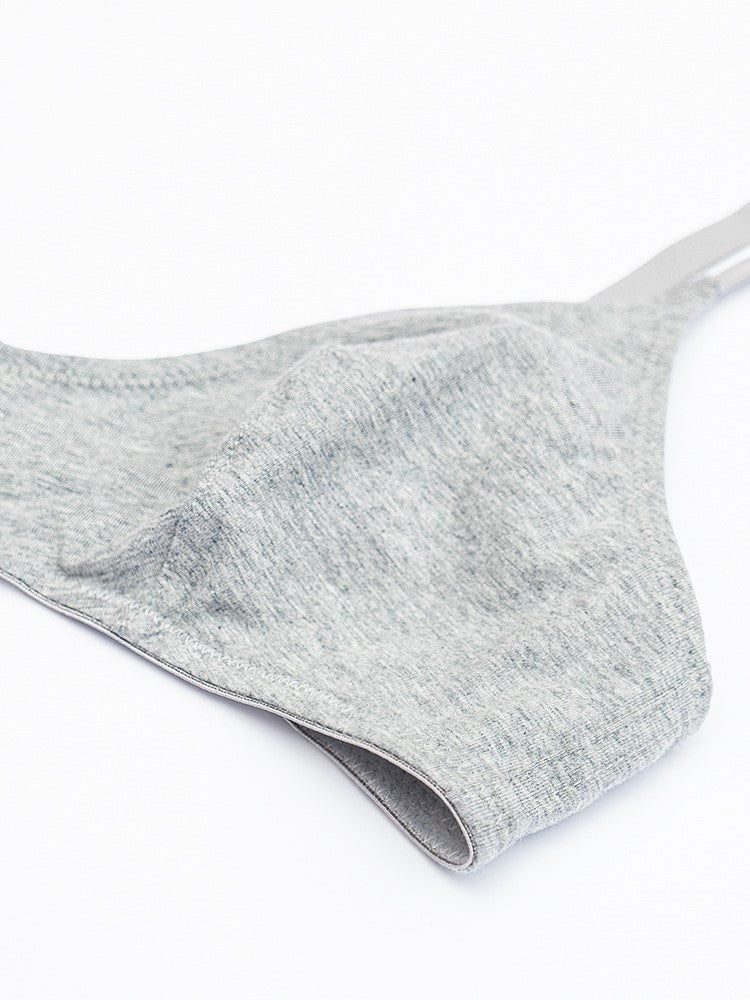 Thin Solid Color Daily Comfortable Seamless Bra Grey