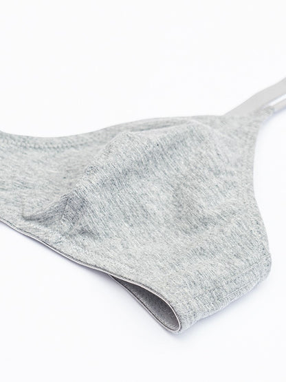 Thin Solid Color Daily Comfortable Seamless Bra Grey