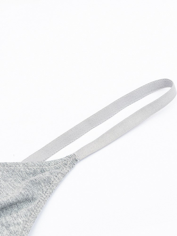 Thin Solid Color Daily Comfortable Seamless Bra Grey