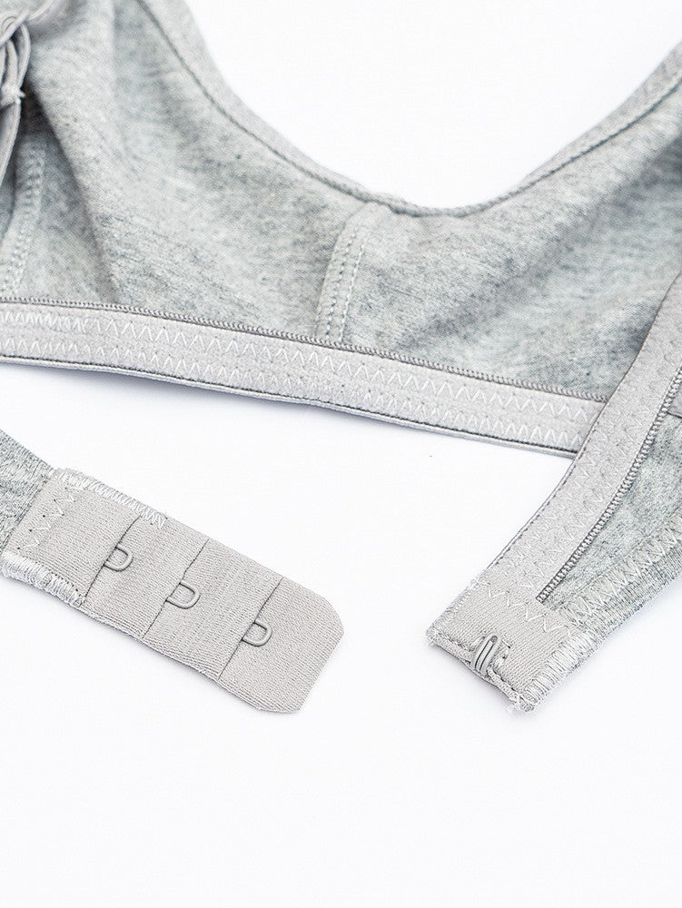 Thin Solid Color Daily Comfortable Seamless Bra Grey