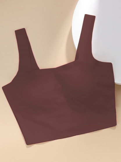 Breathable Wireless Light Support Sports Yoga Bra Brown