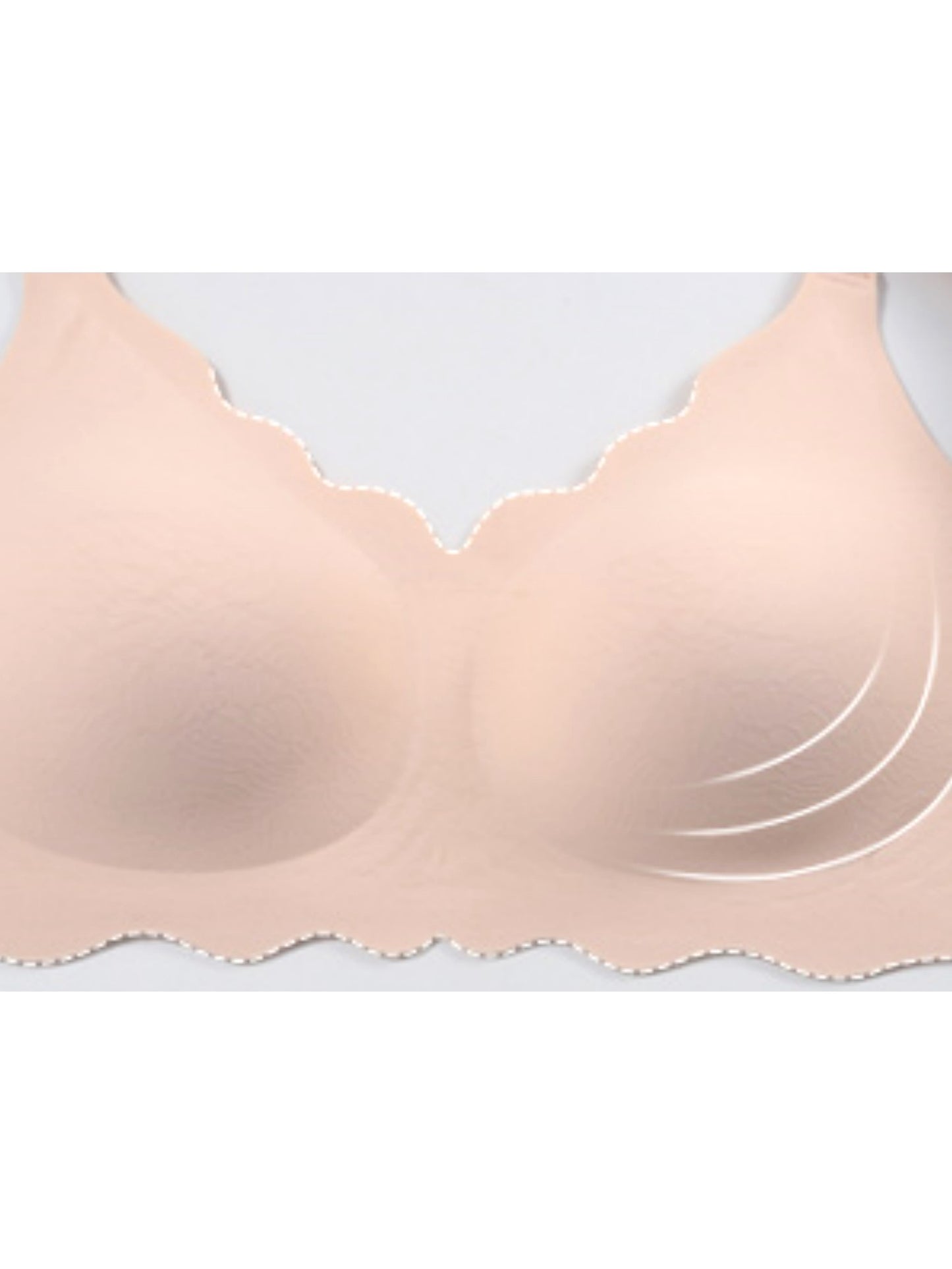 V-neck Seamless Wireless Bra Ivory