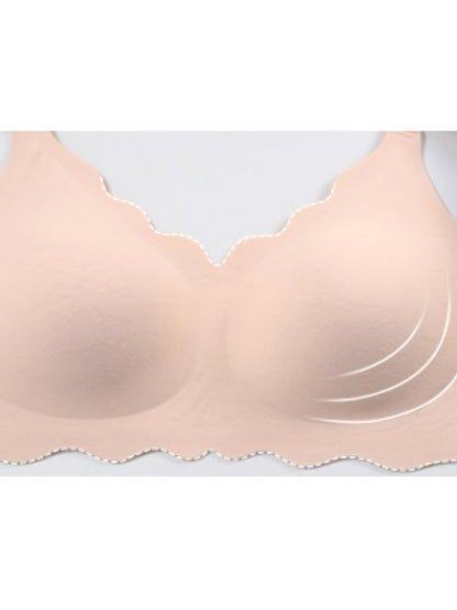 V-neck Seamless Wireless Bra Ivory