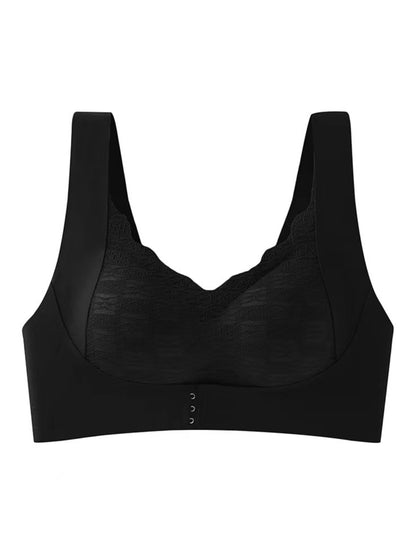 Front Closure Full Covrage Wireless Floral Lace Comfort Casual Sports Bra