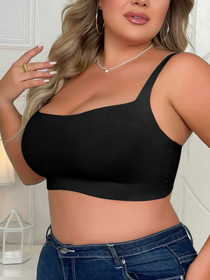 Plus Size Women's Seamless Bra Without Underwire Black