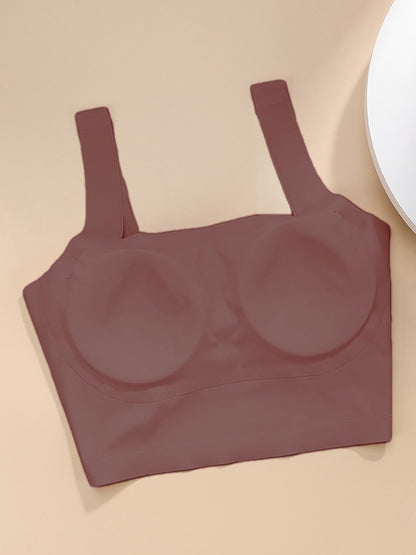 Breathable Wireless Light Support Sports Yoga Bra Brown