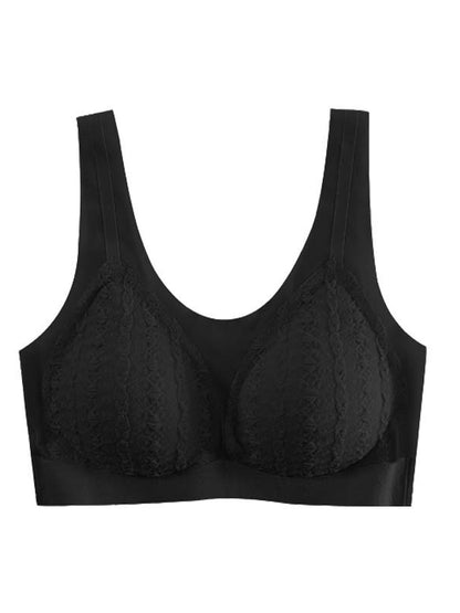 Non-Steel Ring Gathering Tank Type Seamless Lace Bra