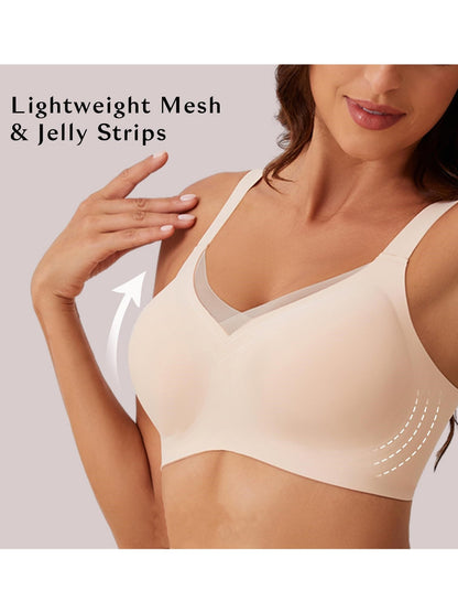 V-neck Seamless Comfort Everyday T-Shirt Wireless Bra Ivory