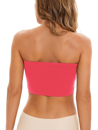 Invisible Breathable Seamless Tube Top Bra Pink