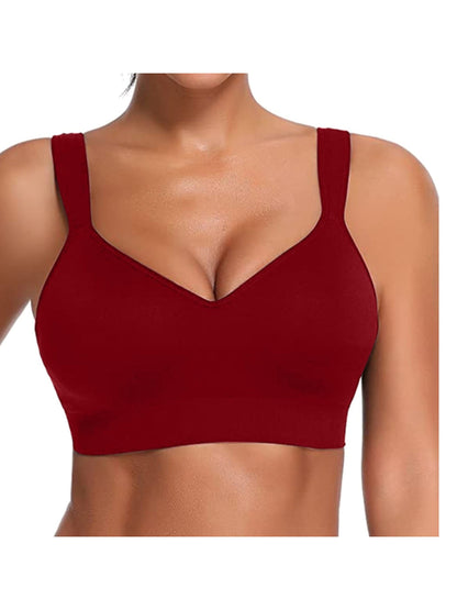 Solid Seamless Sexy Slim Fit Strap Bras Large Sports