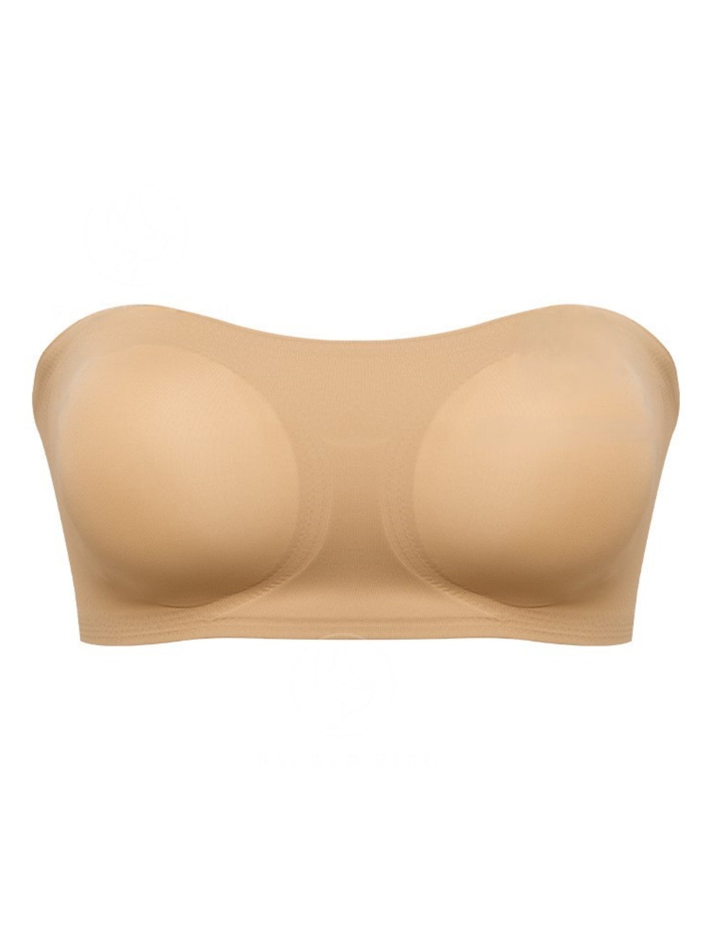 Women's Casual Seamless Simple Side Button Bandeau Bra Beige