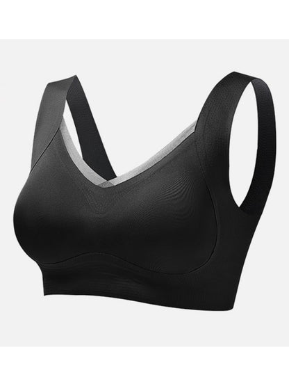 Solid Color Soft Lace Seamless Wireless Bra