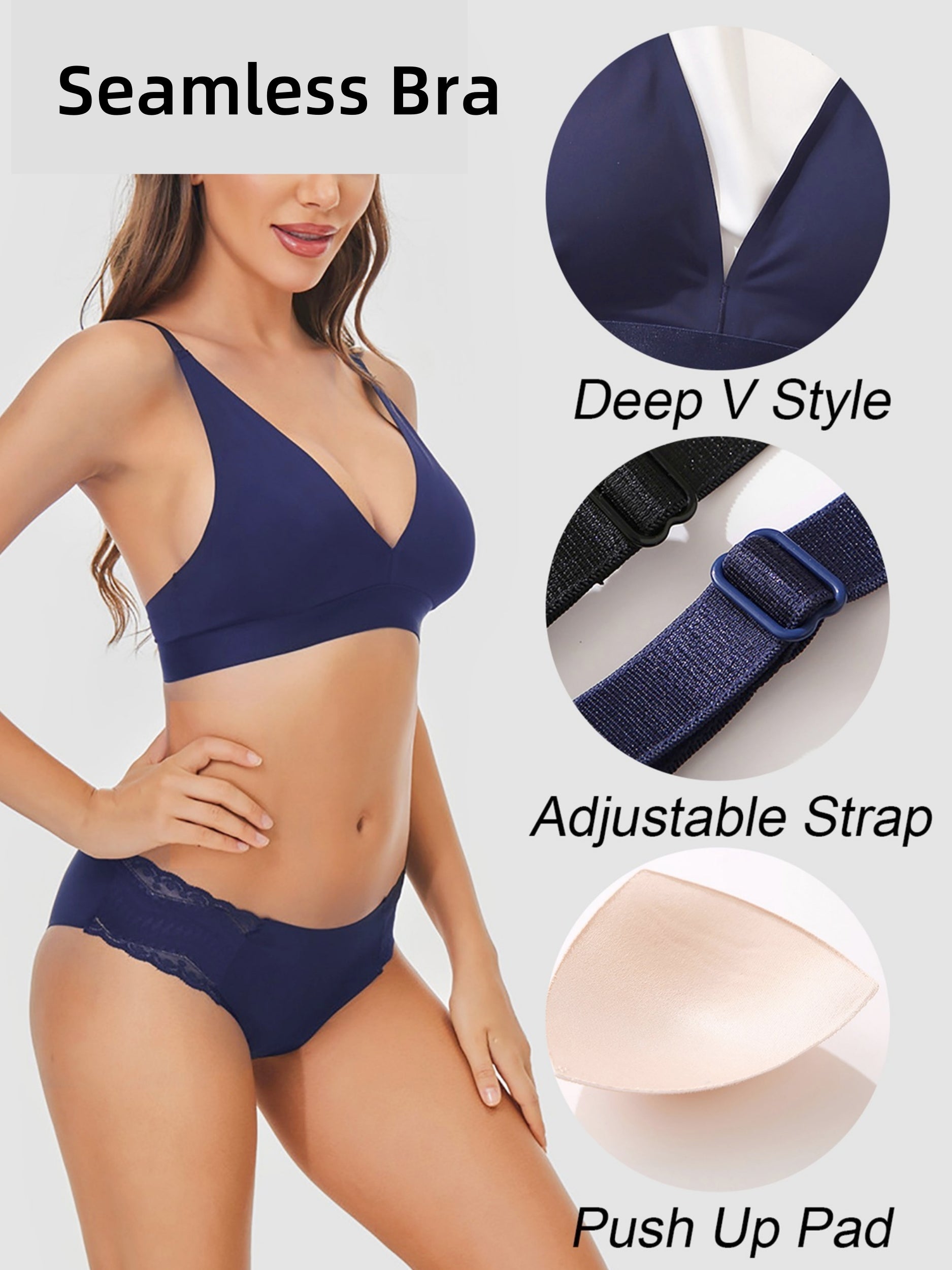 Simple Solid Color Wireless Bra