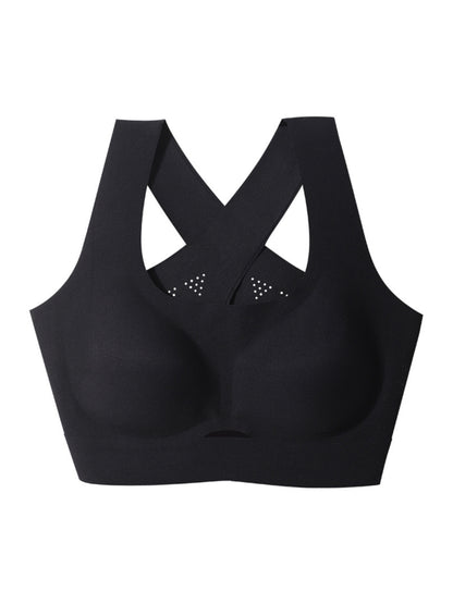 Vest-style Seamless Back Hollow Wireless Sports Bra