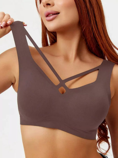 Nude Jelly Strip Support Breathable Comfort Seamless Bra