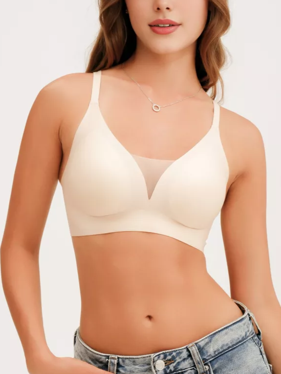 V-neck Push-up Comfortable Seamless Wireless Bra