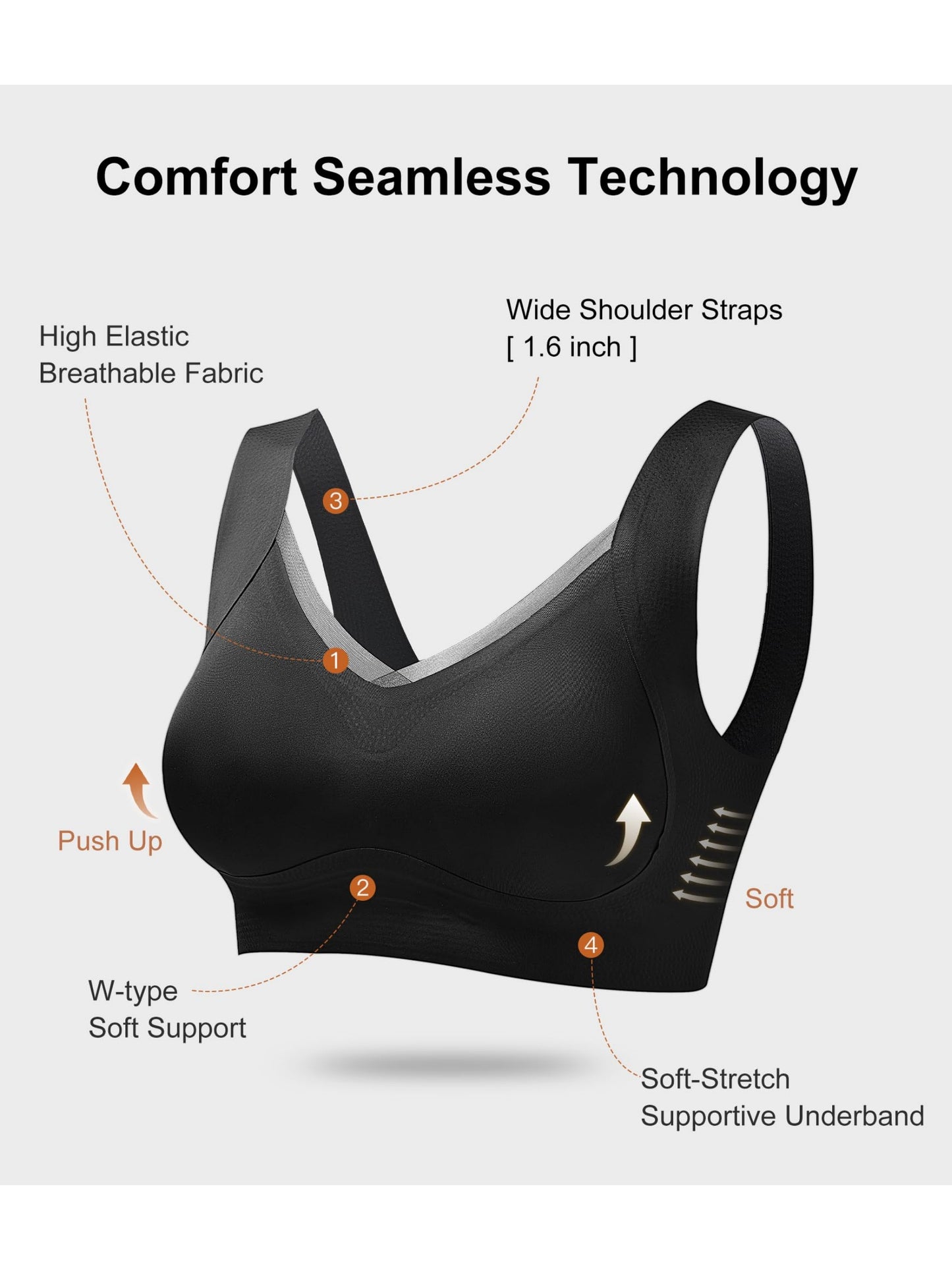 Solid Color Soft Lace Seamless Wireless Bra