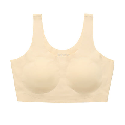 Cut Out Back No Show Wireless Yoga Bra Beige