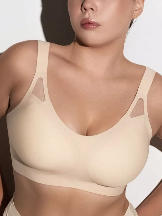 Seamless Fixed Cup Wireless Push-up Bra Ivory