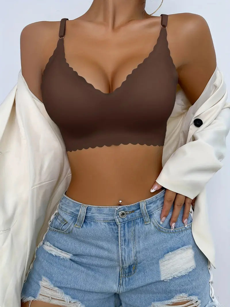 Semicircle Decorative Border Wireless Bra