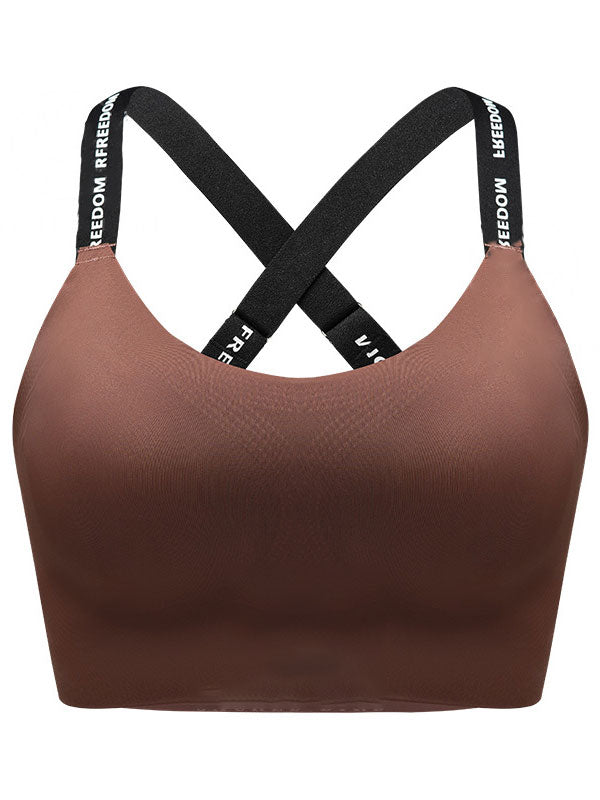 Cross-Back Strap Seamless Lifting Comfortable Sports Wireless Bra