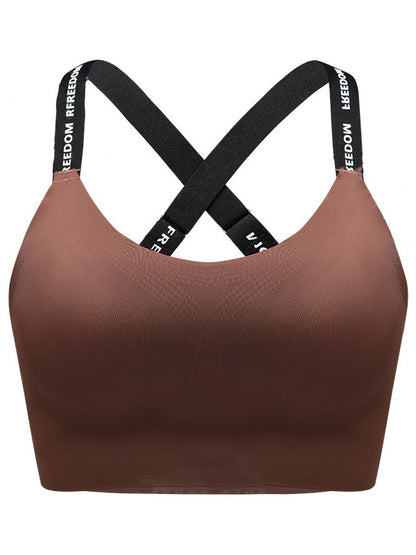 Cross-Back Strap Seamless Lifting Comfortable Sports Wireless Bra