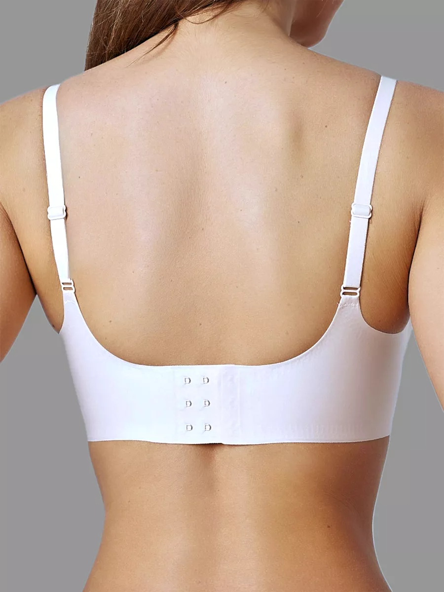 V-neck Push-up Comfortable Seamless Wireless Bra White