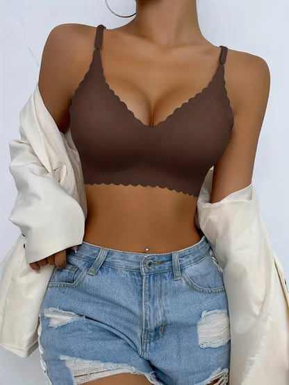 Semicircle Decorative Border Wireless Bra