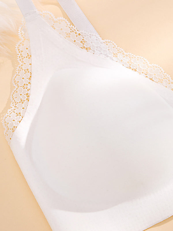 Front-Clasp Push-Up Wireless Seamless Lightweight Lace Bra