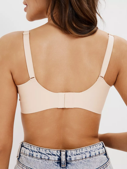 Deep V Mesh Seamless Push-up Without Steel Ring To Prevent Sagging Bra Ivory