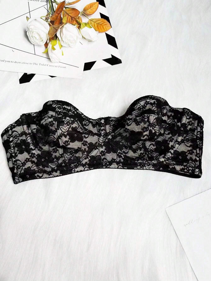 Sexy Ademende Lace Strapless Bra