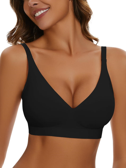 Basic French Push-up Wireless Bra Black