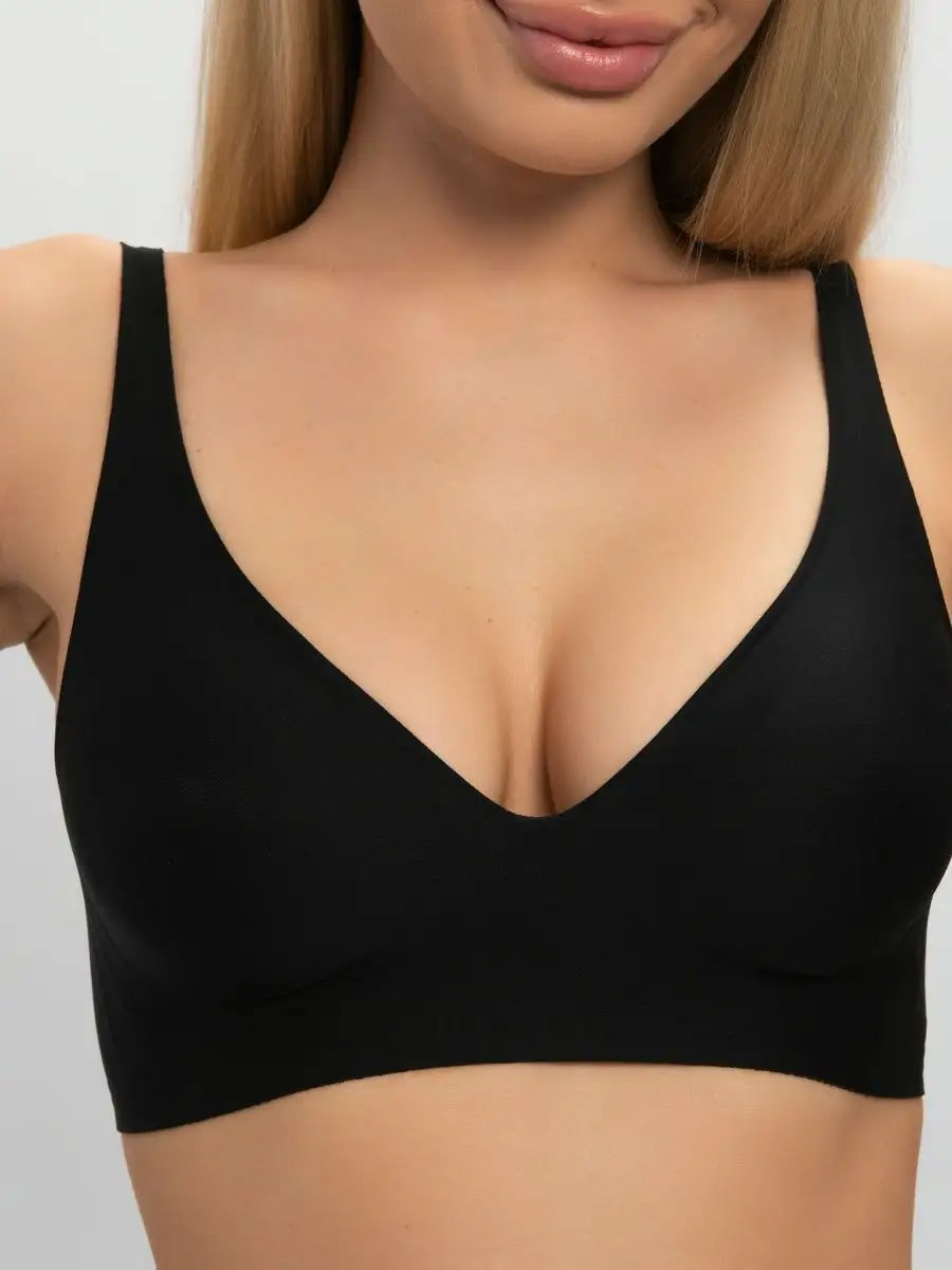 Basic French Push-up Wireless Bra Black